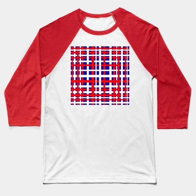 Patriotic Interlocking Stripes Baseball T-Shirt by BlakCircleGirl